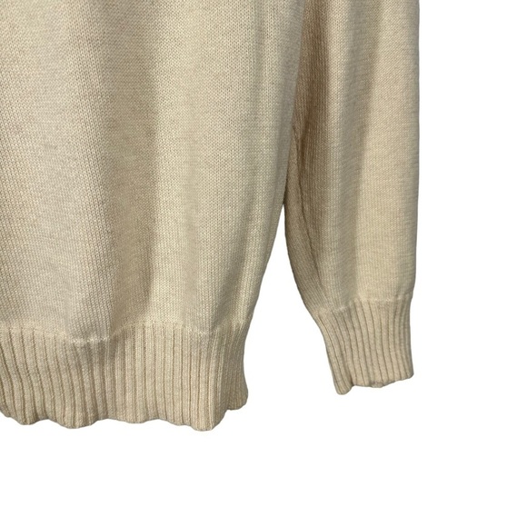 BILLS KHAKIS Men’s Cream Cotton Crewneck Sweater Medium Made in USA - Picture 2 of 5